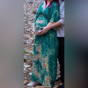 Sheer Tie Dye Maternity Dress